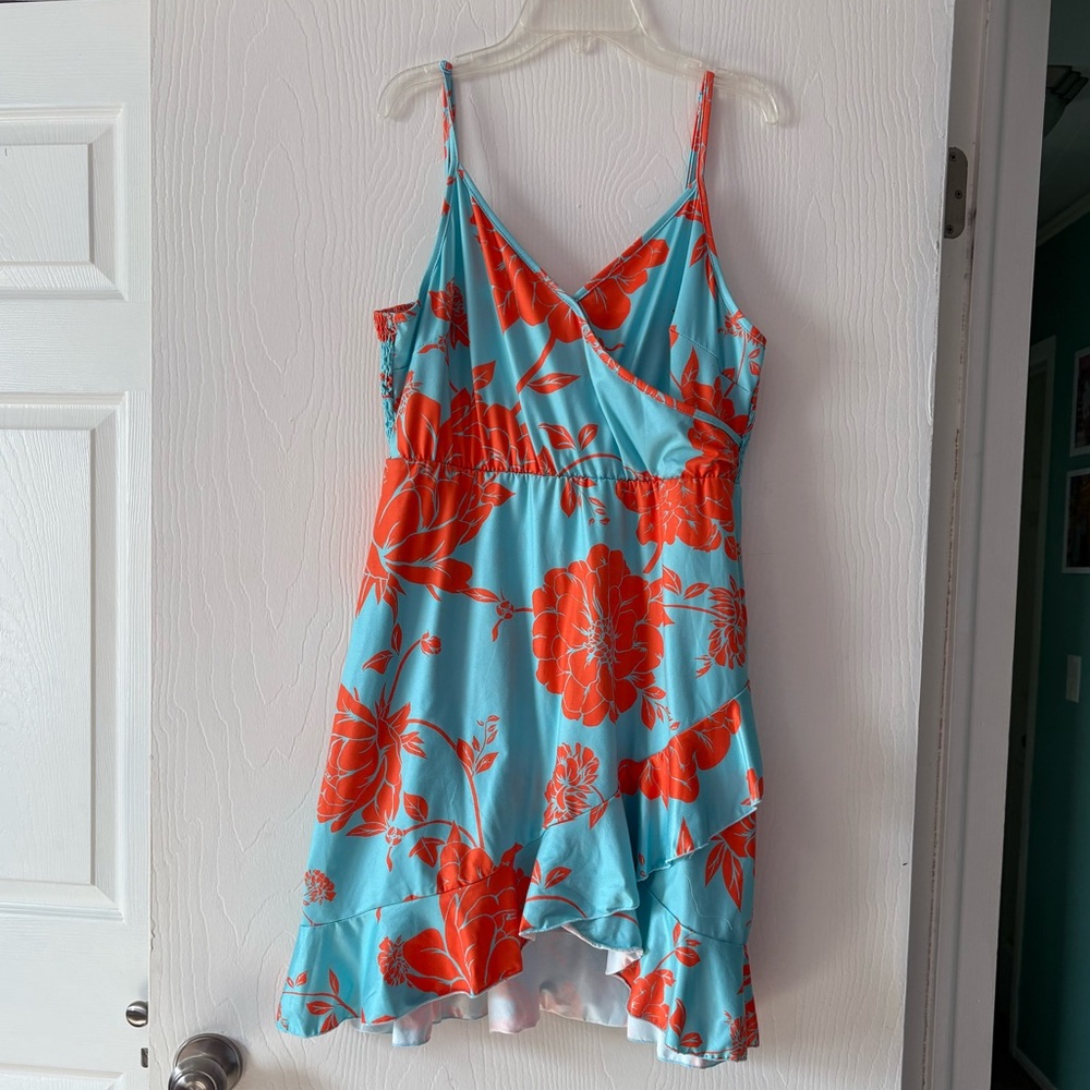 Turquoise/Orange Floral Sundress